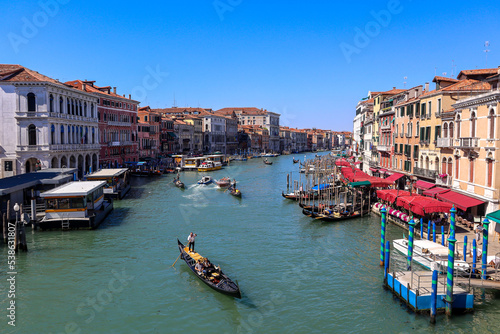 View from the Rialto Bridge to the Canal Grande in Venice, Italy