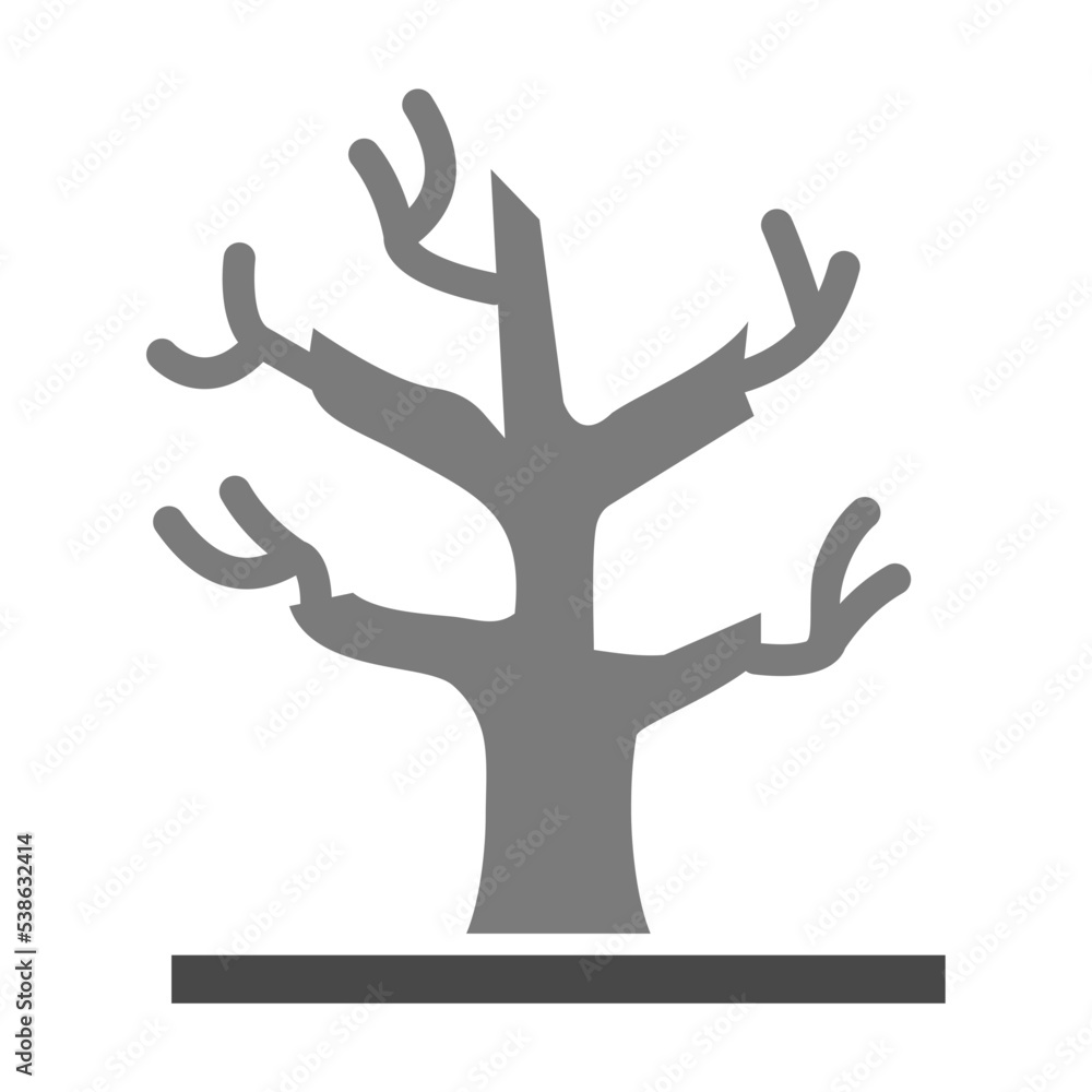 Dry Tree Greyscale Glyph Icon Dry Tree Greyscale Glyph Icon