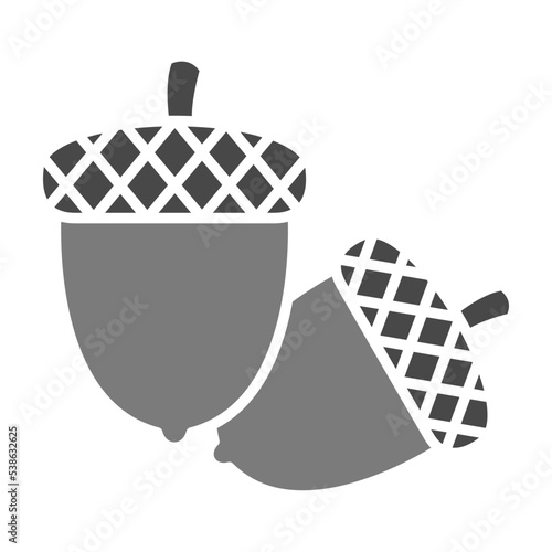 Acorn Greyscale Glyph Icon