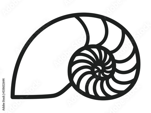 Golden ratio image, nautilus silhouette