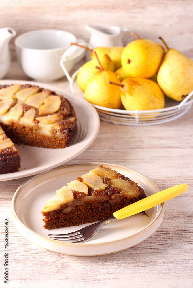 Upside down pear cake Upside down pear cake