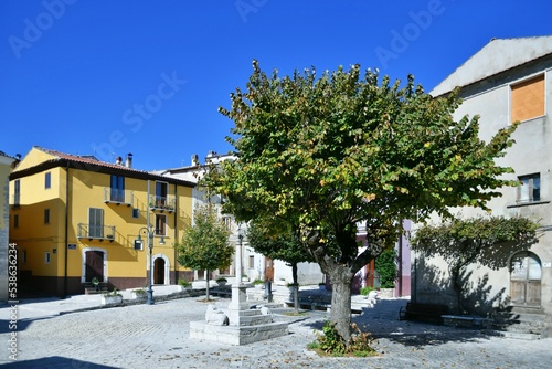 Fototapeta Naklejka Na Ścianę i Meble -  A small square in Frosolone, a medieval village in the Molise region of Italy.