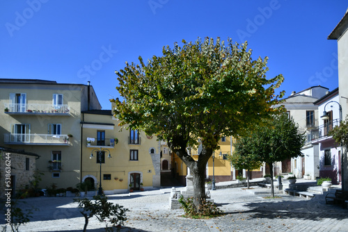 A small square in Frosolone, a medieval village in the Molise region of Italy. photo