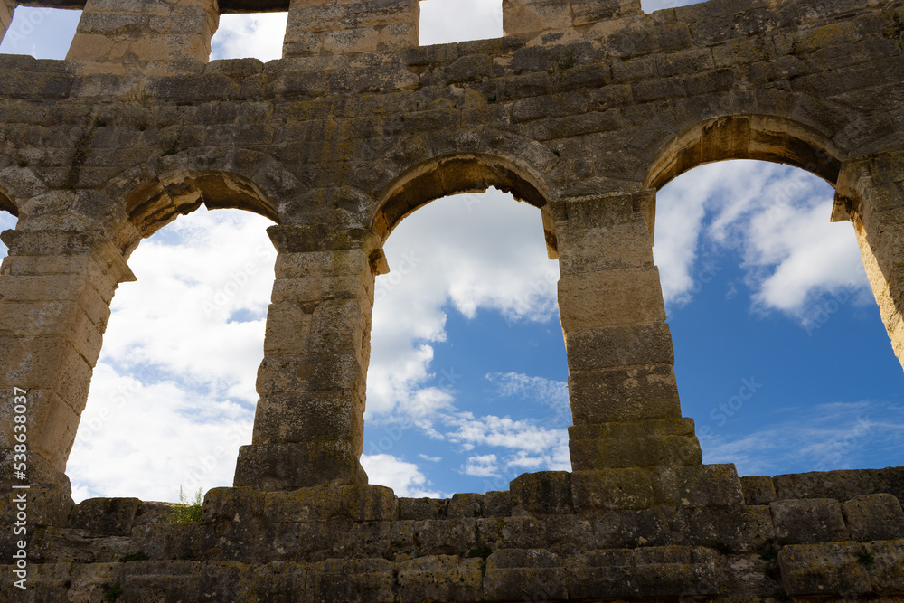 Arches of the Pula Arena (Istria, Croatia) that was build by the Romans in the first century.