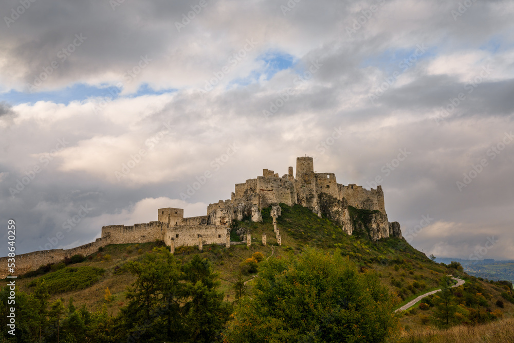 view of the medieval Spis Castle in Eastern Slovakia