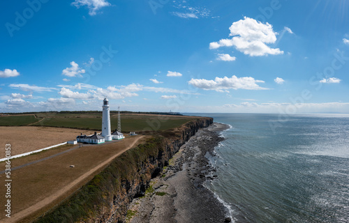 aerial view of the Nash Point Lighthouse and Monknash Coast in South Wales