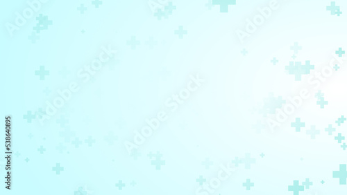 Abstract white blue green colors cross pattern healthcare background.