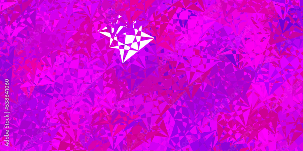 Dark pink, blue vector background with triangles.