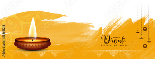 Beautiful Happy Diwali festival cultural classic banner design
