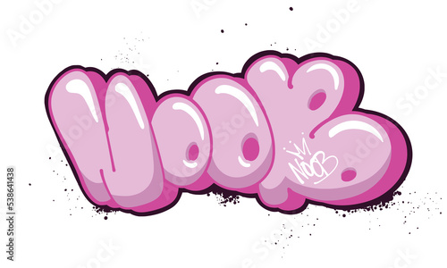 Noob Graffiti Bubble style hand drawn lettering