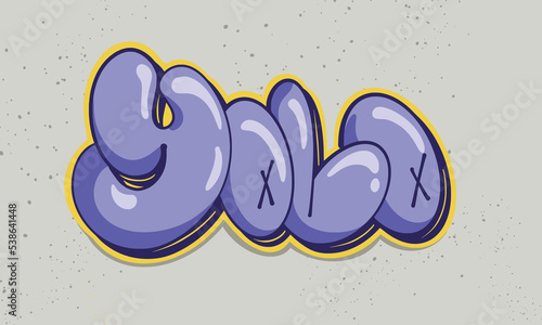 Yolo Graffiti Bubble style hand drawn lettering