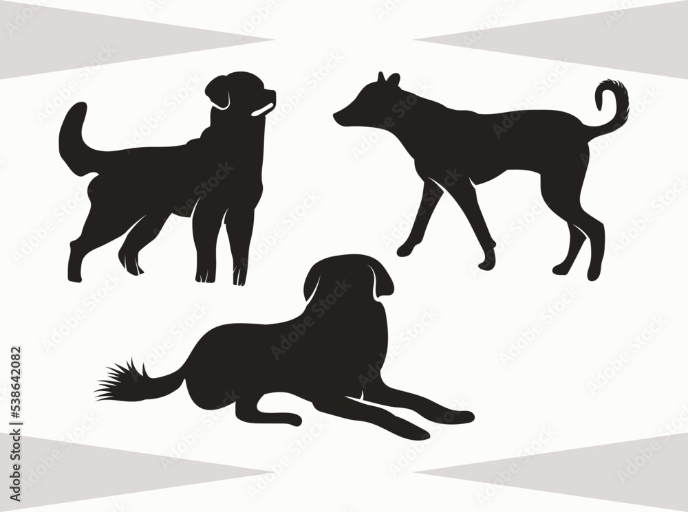 Dog silhouette Svg, Dog SVG Stock Vector | Adobe Stock