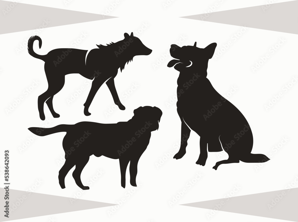 Dog silhouette Svg, Dog SVG Stock Vector | Adobe Stock