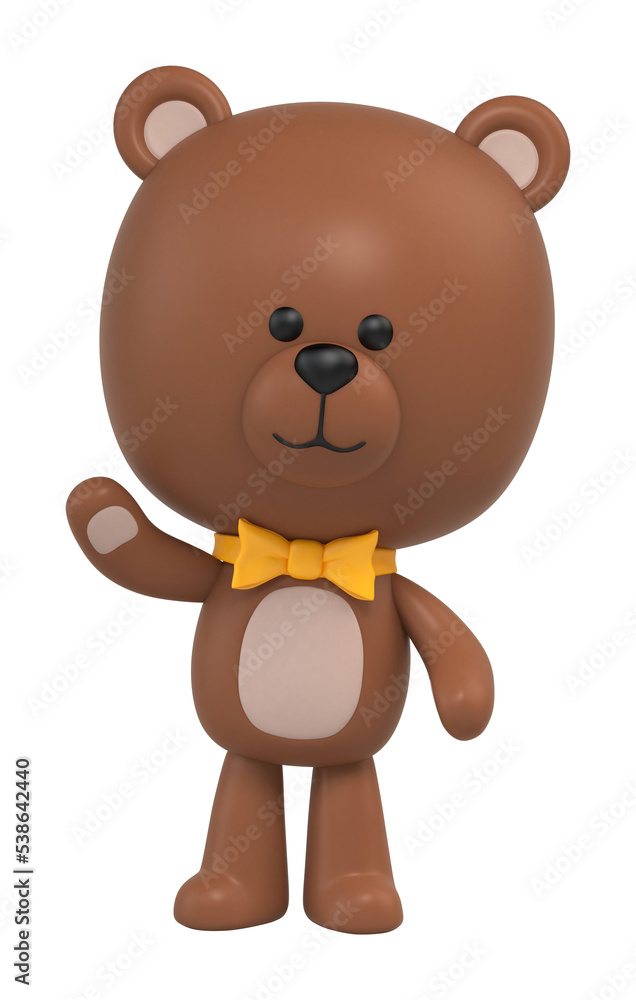 Cute teddy bear posing. 3d illustration Cute teddy bear posing. 3d illustration