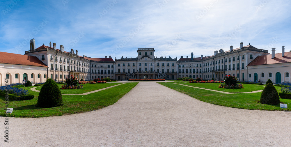 panorama view of the Esterhazy Palace or Hungarian Versailles in Fertod