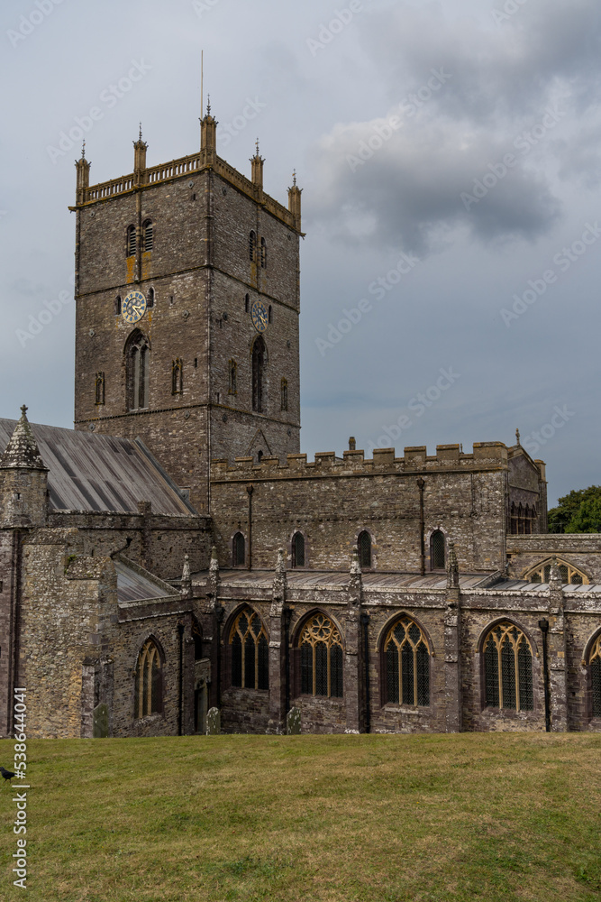vertical view of the St Davids Cathedral in Pembrokeshire