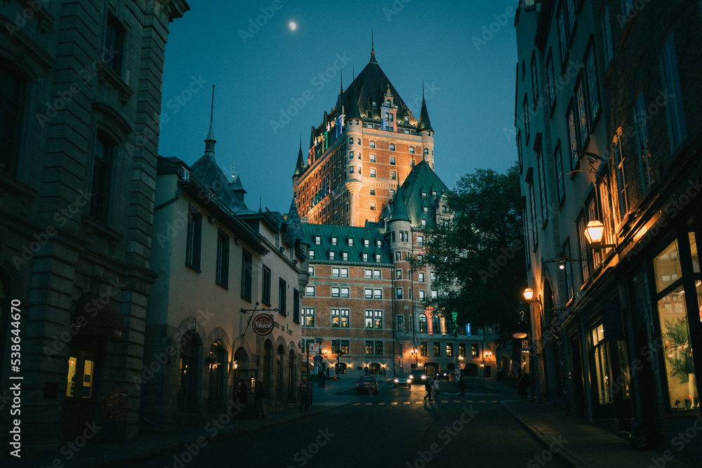 The Le Château Frontenac at night, La Cité-Limoilou, Québec, Canada