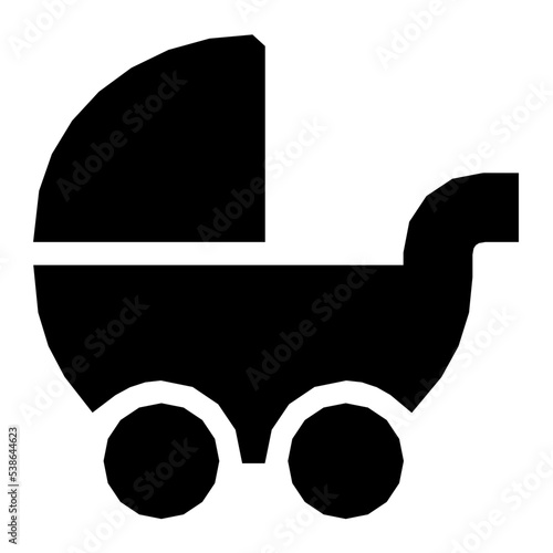 Baby Buggy Vector Icon 