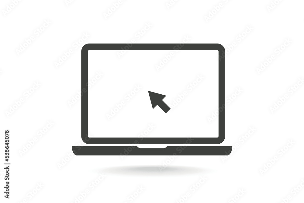 Laptop flat icon. Opened computer screen. Mockup laptop with blank screen Laptop flat icon. Opened computer screen. Mockup laptop with blank screen