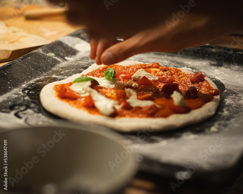 Making neapolitan Pizza photo