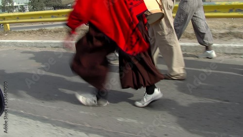 A Man Dancing during A Traditional Leguero Drum Display in the Province of Santiago del Estero, Argentina. photo