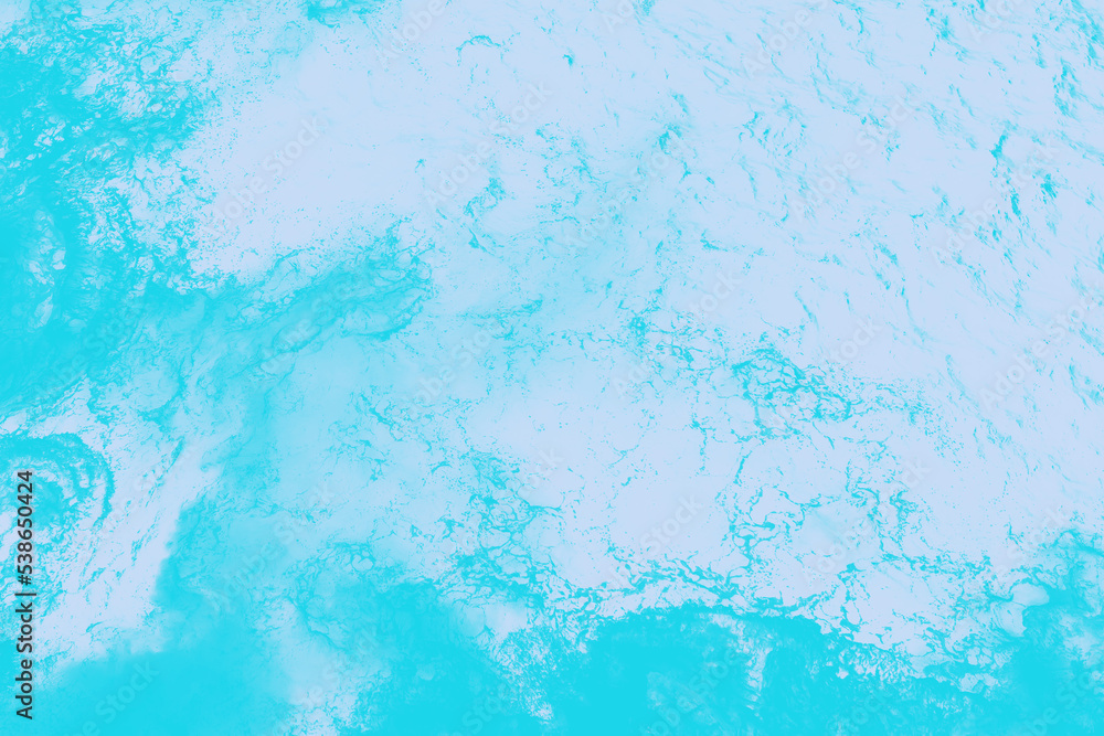 Turquoise and white watercolor abstract background, marble effect
