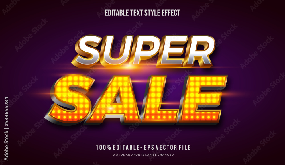 Banner sale Stylish title text style effect. Editable vector font Banner sale Stylish title text style effect. Editable vector font