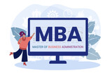 MBA - Master of Business Administration acronym, business concept background
