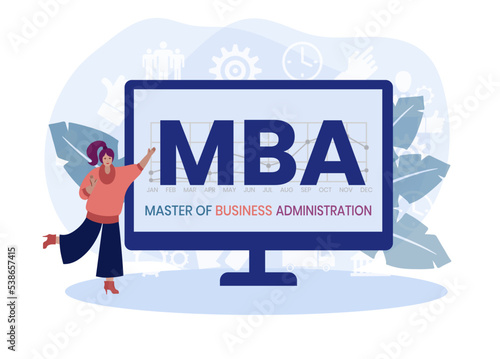 MBA - Master of Business Administration acronym, business concept background