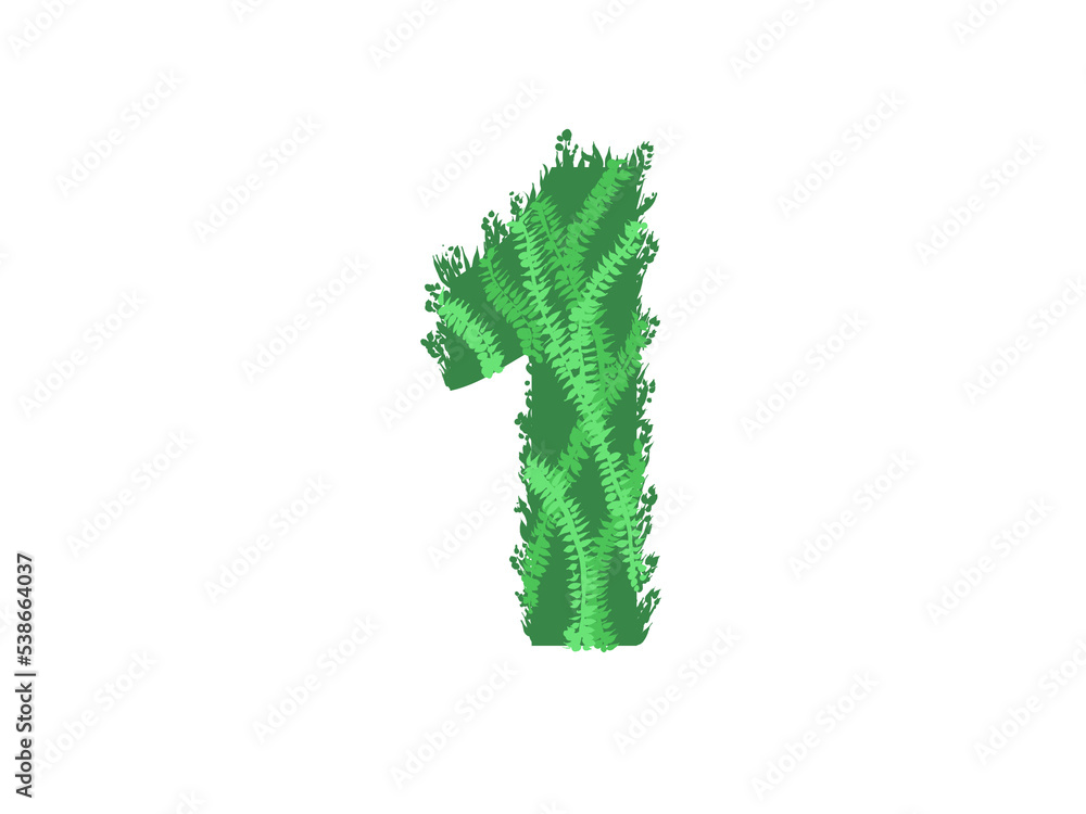Green number 1 - Foliage style Green number 1 - Foliage style