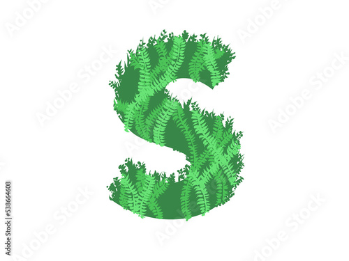 Green letter S - Foliage style
