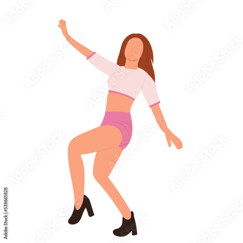 dancing woman on white background, isolated