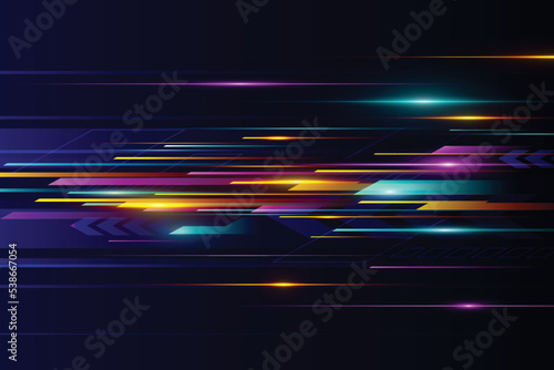 realistic neon speed motion background vector design photo
