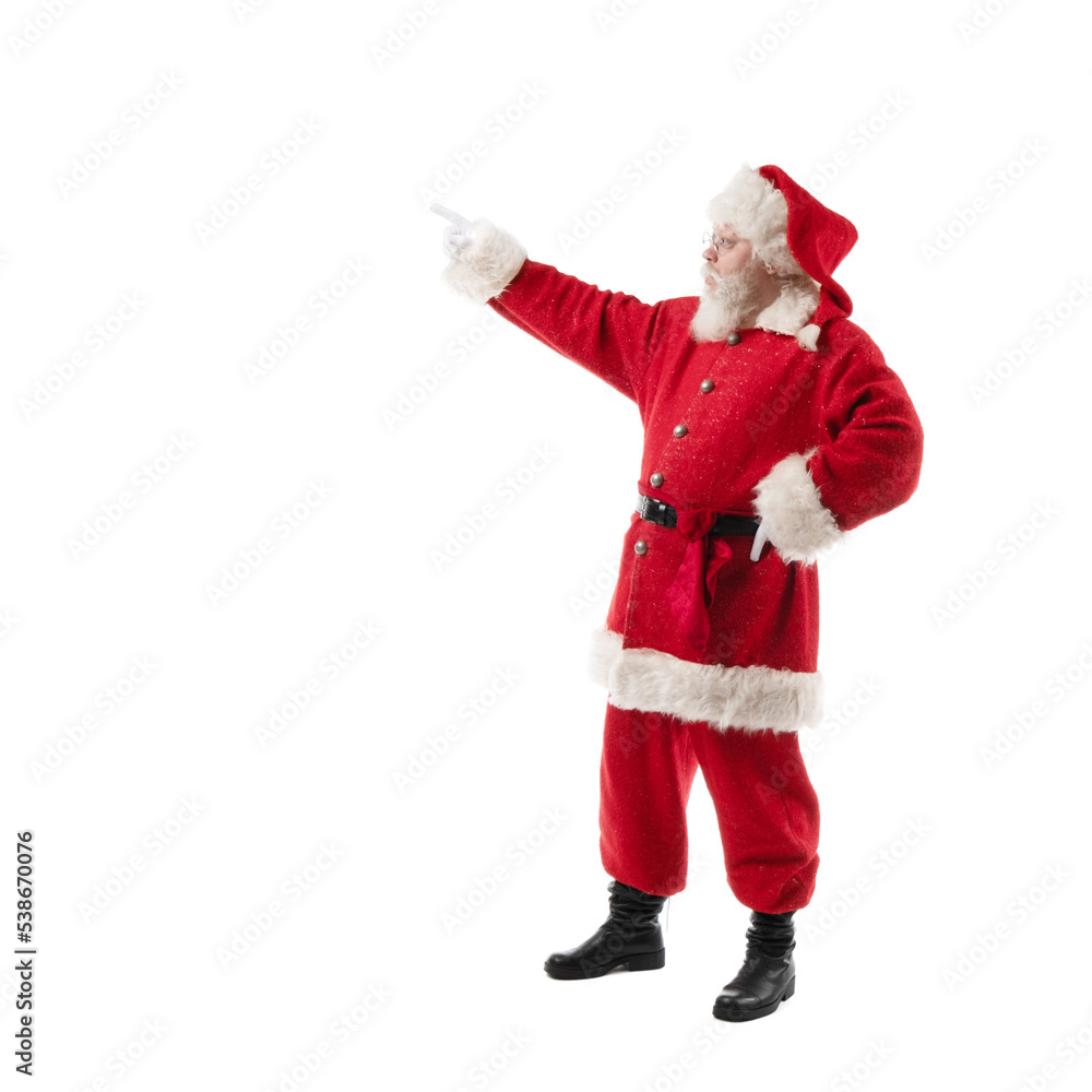 Santa Claus pointing with finger Santa Claus pointing with finger