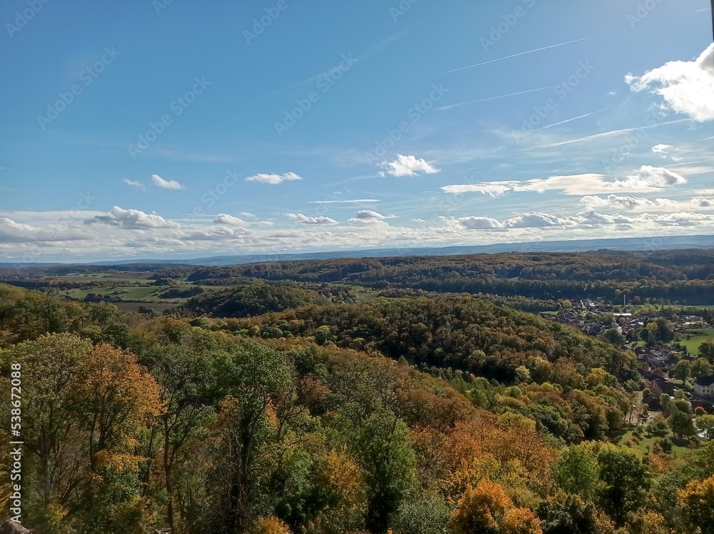 Blick von Burgruine Hohnstein in Neustadt/Harz im Südharz