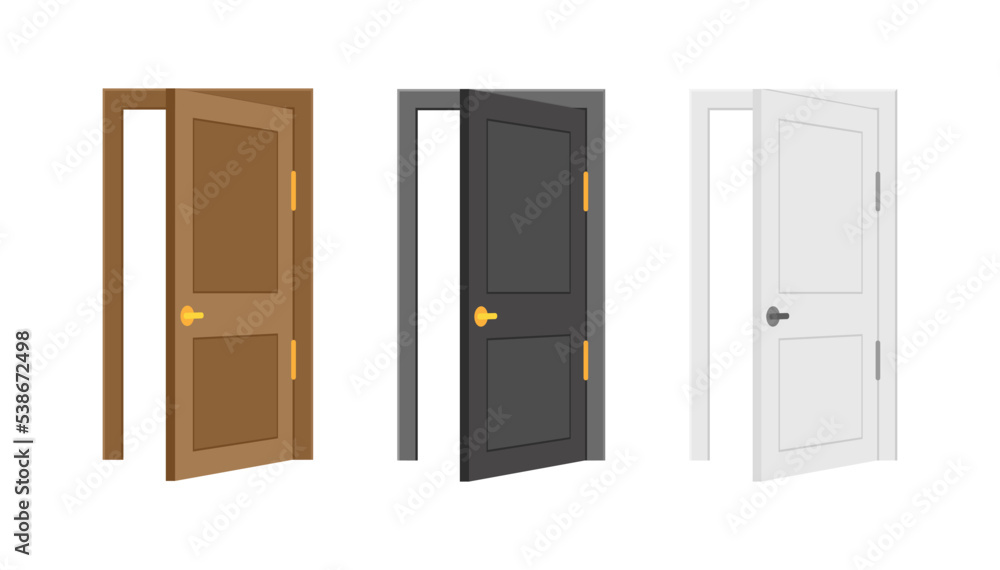 Open end closed door. Interior design. Business concept. Front view. Home office concept. Business success. Open end closed door. Interior design. Business concept. Front view. Home office concept. Business success.