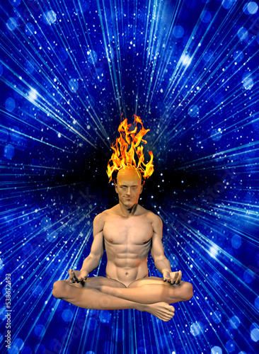 Meditation. Man in lotus pose