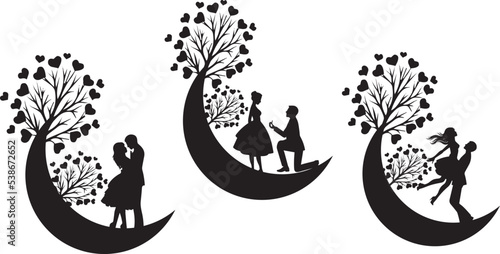 valentine love silhoutee