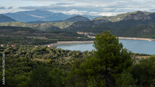 view of a man made reservoir in the Parque natural de la Sierra y los Cañones de Guara, Spanish Pyrenees mountains © Martin