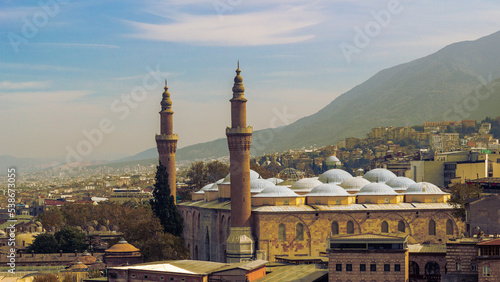 Bursa Grand Mosque in Turkey. Ulu Mosque. Ottoman Empire Mosque photo