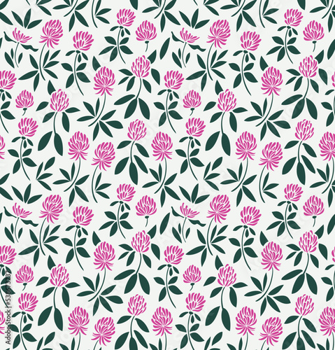 Seamless vector pattern with flowers, melilot, clovers. Nature background. Floral decorative texture