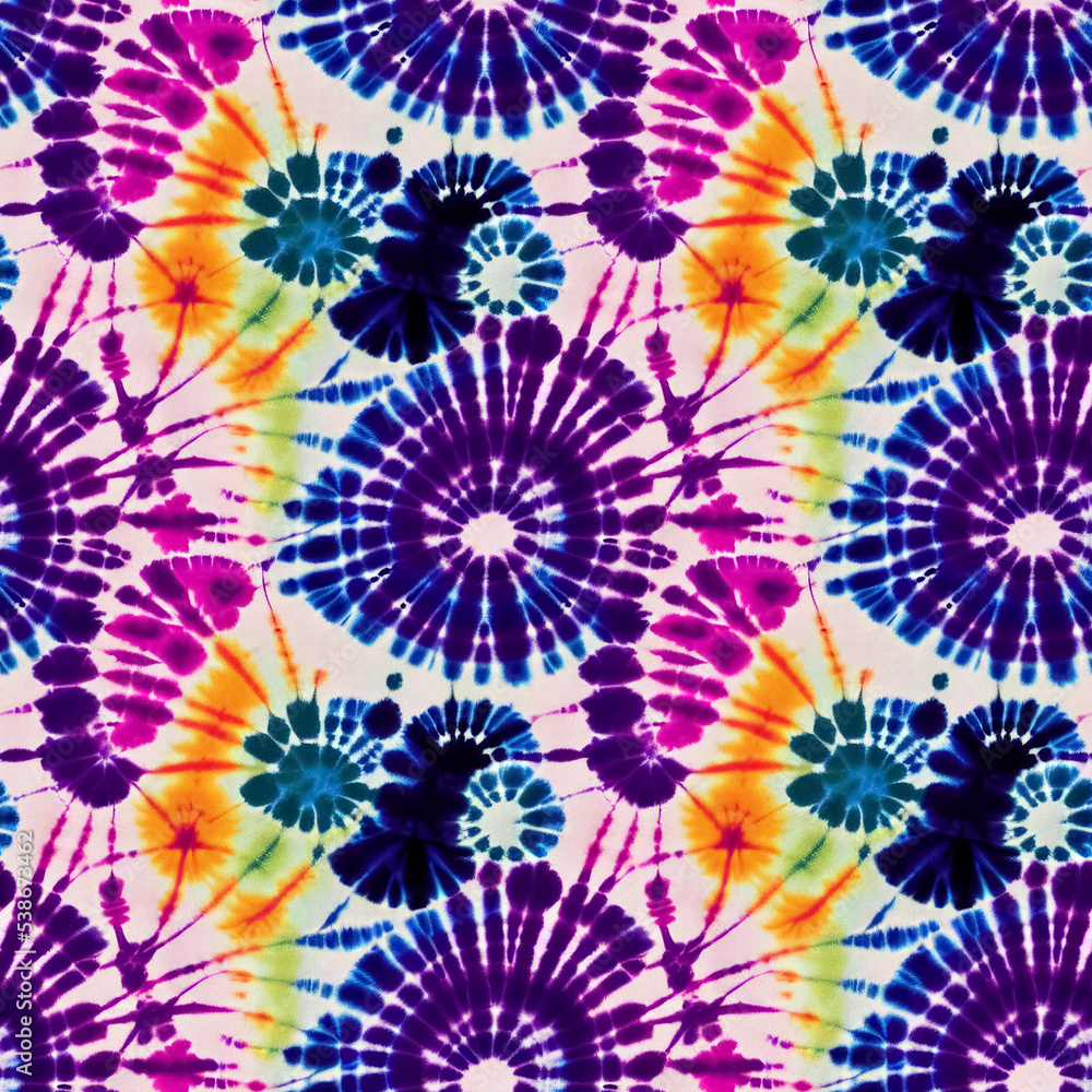 Colorful tie dye style seamless pattern. Hippie batik ornament background. Digital 3D illustration. Colorful tie dye style seamless pattern. Hippie batik ornament background. Digital 3D illustration.