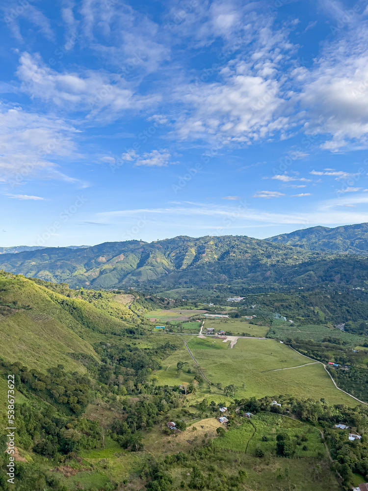 landscape with mountains and blue sky in San Jose de Isnos landscape with mountains and blue sky in San Jose de Isnos