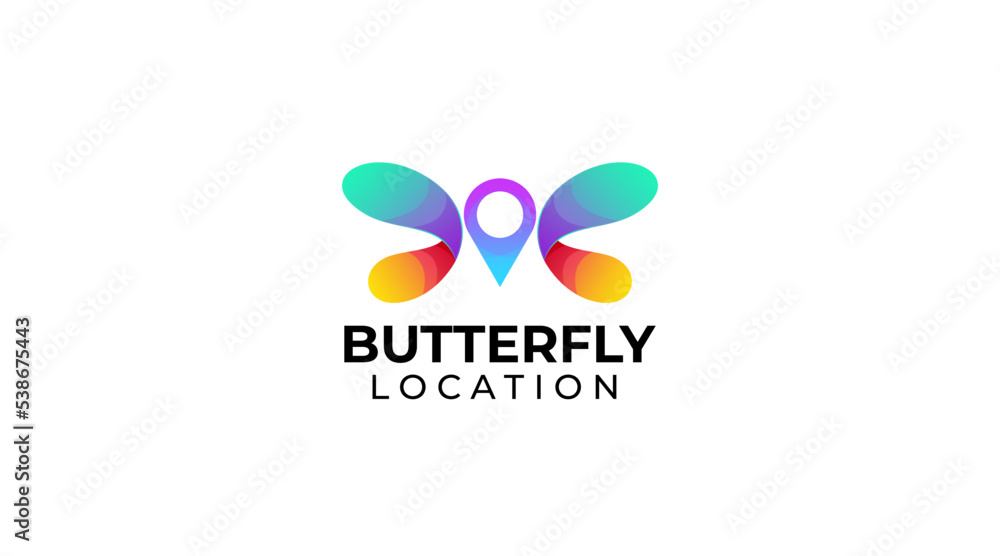 Colorful Butterfly Logo vector design template
