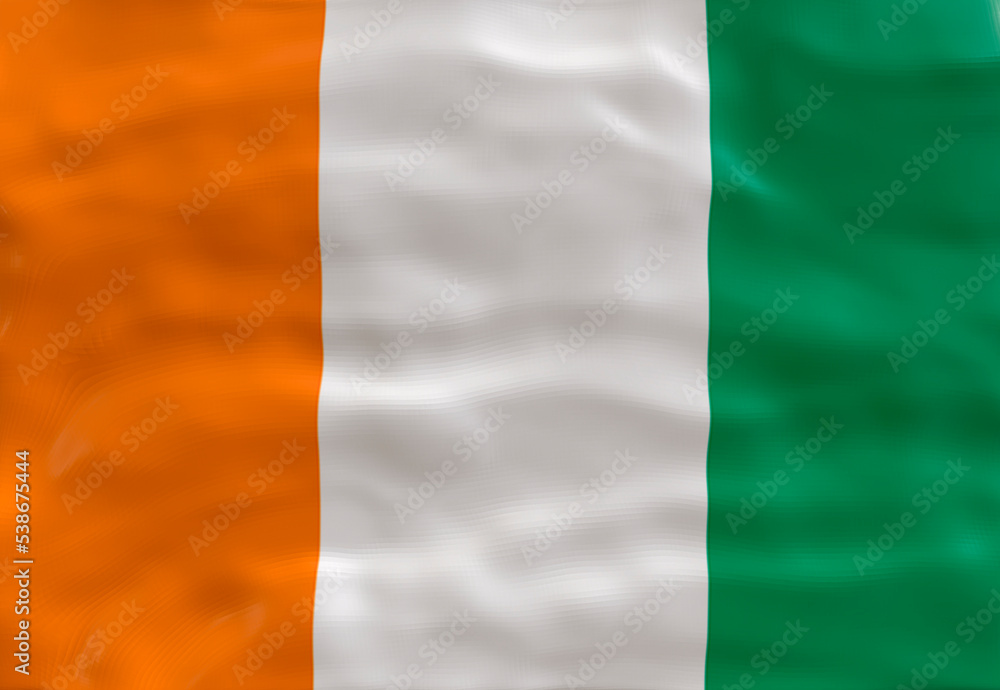 National flag of Côte d'Ivoire.. Background  with flag of Côte d'Ivoire