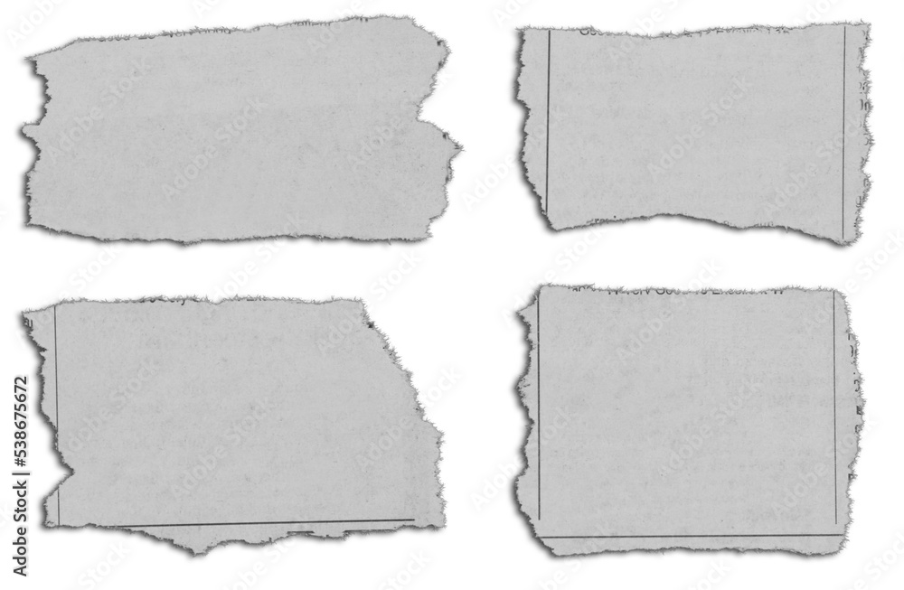 Obraz premium Four torn pieces of paper