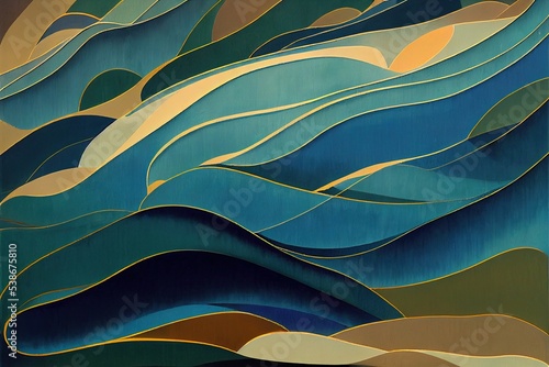 Wallpaper Mural blush undulating waves abstract painting like calligraphy Torontodigital.ca