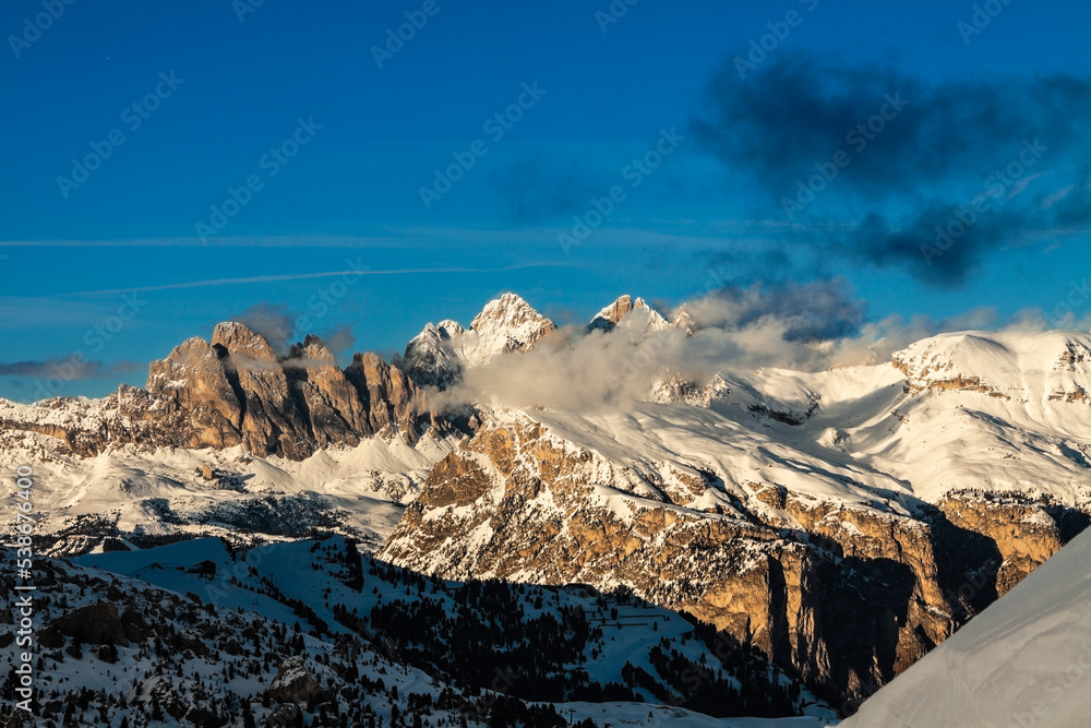 panorama zima w dolomity śnieg chmury góry