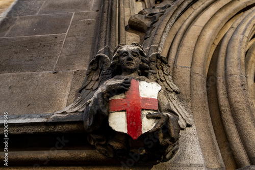 Stone work at All Hallows-by-the-tower Anglican Church, London, England photo