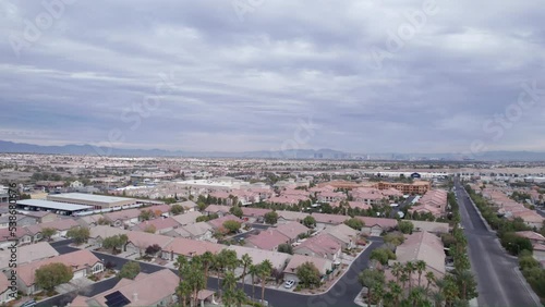 Aerial view of Summerlin on a cloudy day, Las Vegas, Nevada photo